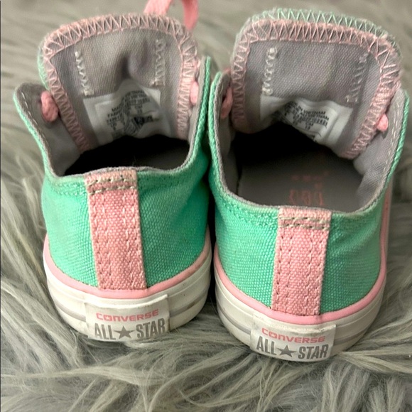 Converse Kids' Mint Green and Pink Sneakers - Picture 3 of 3